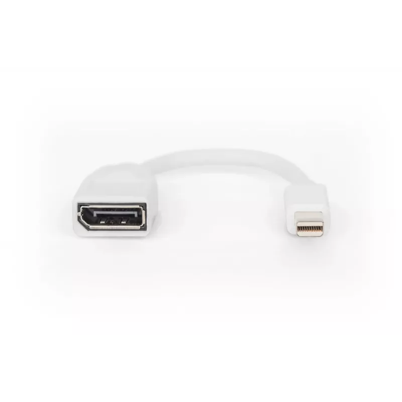 DIGITUS DisplayPort-Adapterkabel, Mini DP - DP M/F, 0,15 m, DP 1.2 konform, weiß