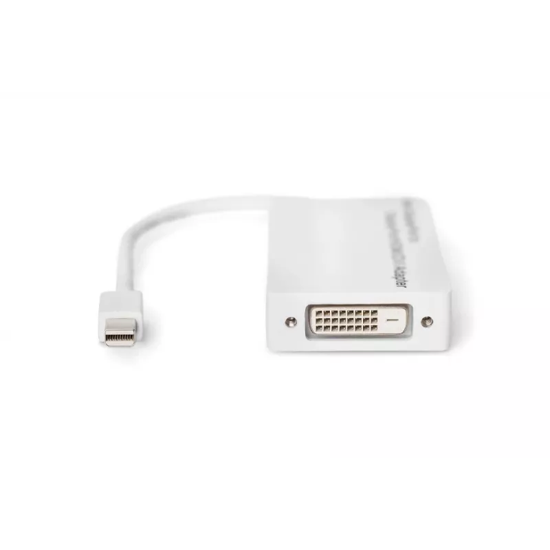 DIGITUS MiniDP auf DP HDMI+DVI Adapter 20cm DP 1.1a kompatibel weiß