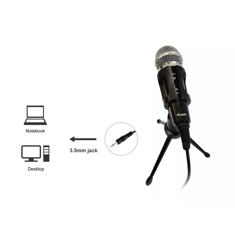 Equip Mini Desk Microphone, Tischmikrofon, -30 dB, 30 - 16000 Hz, 2200 Ω, Kabelgebunden, 3,5 mm (1/8 Zoll)