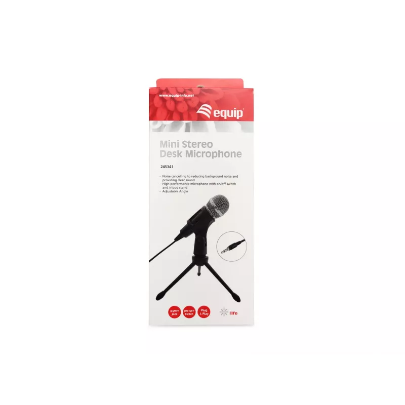 Equip Mini Desk Microphone, Tischmikrofon, -30 dB, 30 - 16000 Hz, 2200 Ω, Kabelgebunden, 3,5 mm (1/8 Zoll)