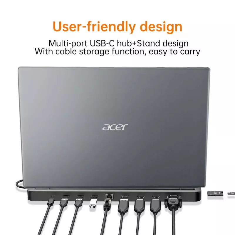 Acer 13-in-1 Type-C Minidock Wired USB 3.2 Gen 1 Schwarz