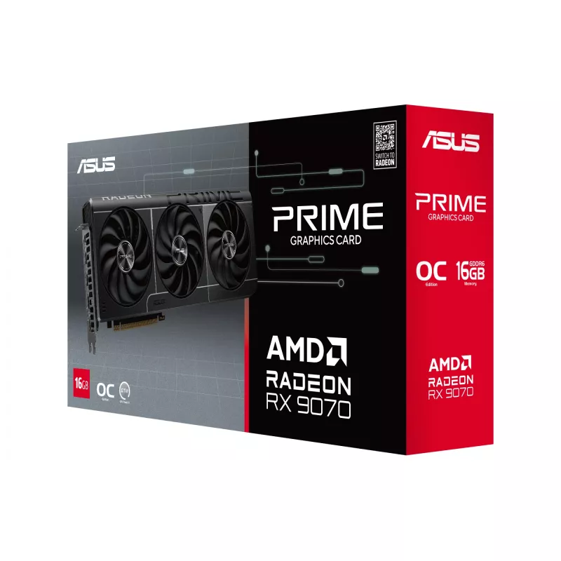 Grafikkarte ASUS Radeon RX 9070 16 GB GDDR6 PCIe 5.0, 256-Bit, 3xDP 1xHDMI, 312 mm, 2,5-Slot, OC-Edition