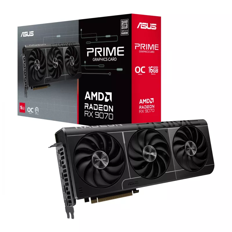 Grafikkarte ASUS Radeon RX 9070 16 GB GDDR6 PCIe 5.0, 256-Bit, 3xDP 1xHDMI, 312 mm, 2,5-Slot, OC-Edition