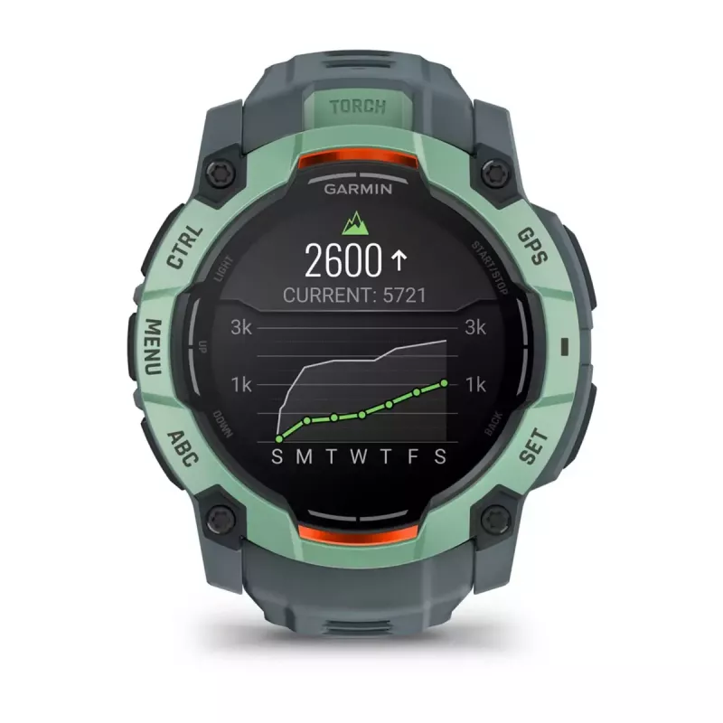 Smartwatch GARMIN Instinct 3 AMOLED — 50 mm Gehäuse, AMOLED 1,3 Zoll, GPS/GLONASS/Galileo, 10 ATM, 24-Tage-Akku