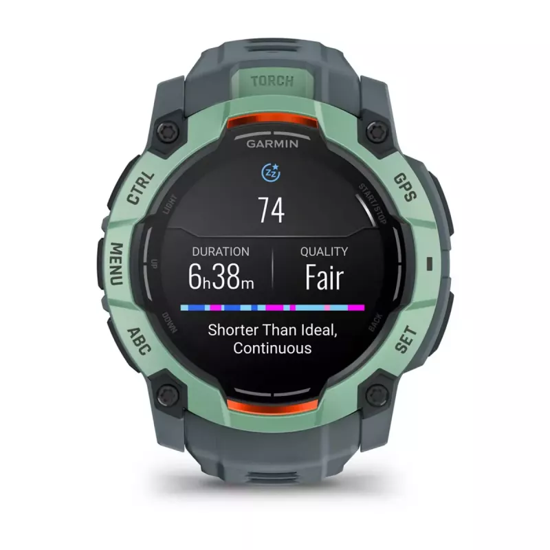 Smartwatch GARMIN Instinct 3 AMOLED — 50 mm Gehäuse, AMOLED 1,3 Zoll, GPS/GLONASS/Galileo, 10 ATM, 24-Tage-Akku