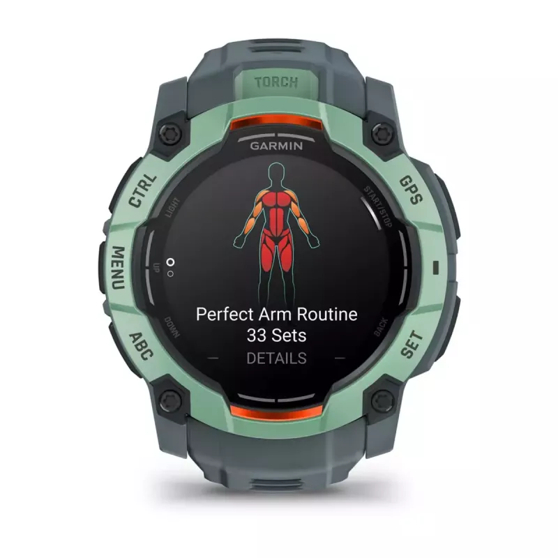 Smartwatch GARMIN Instinct 3 AMOLED — 50 mm Gehäuse, AMOLED 1,3 Zoll, GPS/GLONASS/Galileo, 10 ATM, 24-Tage-Akku