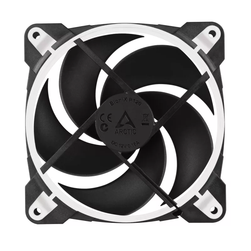 ARCTIC BioniX P120 (Weiß) – Druckoptimierter 120-mm-Gaming-Lüfter mit PWM PST