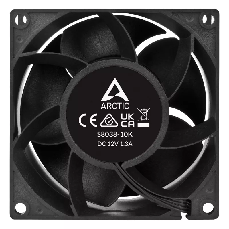 ARCTIC S8038-10K - 80 mm Serverlüfter, Lüfter, 8 cm, 173,3 m³/h, Schwarz