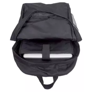 Manhattan Knappack Rucksack 15,6 Zoll, Schwarz, GÜNSTIG, Leicht, Internes Laptopfach, Zubehörtasche, Gepolsterte verstellbare Schultergurte, Flaschenhalter, Drei Jahre Garantie