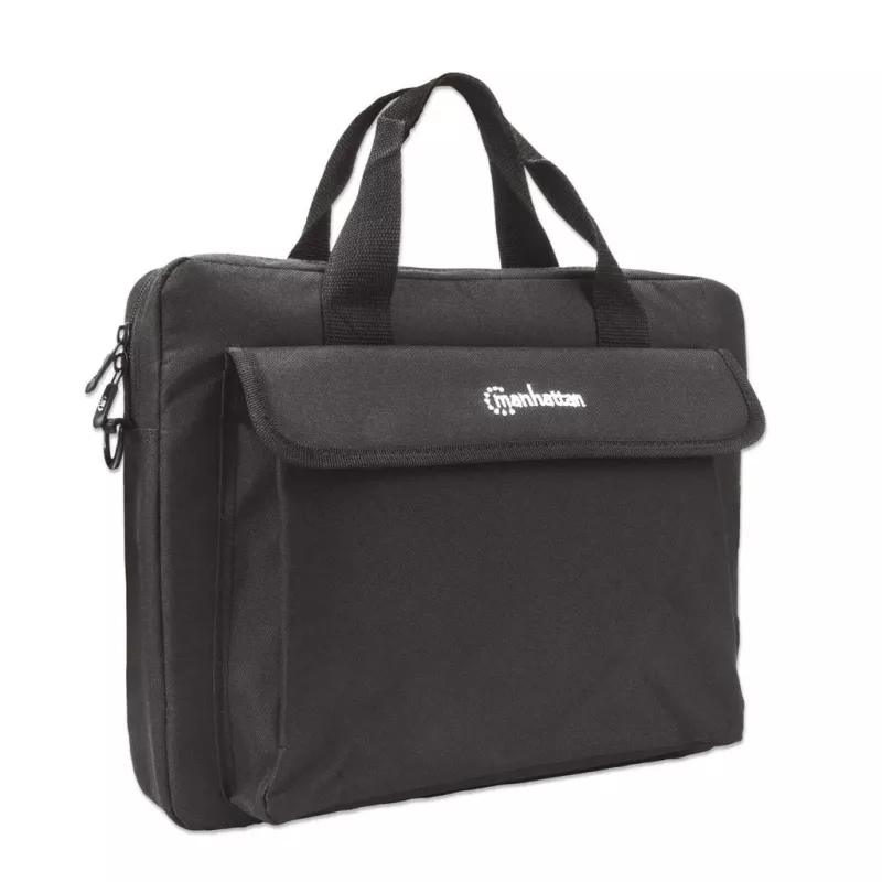 Manhattan London Laptoptasche 14,1 Zoll, Toploader, Schwarz, LOW COST, Zubehörfach, Schultergurt (abnehmbar), Notebook-Hülle, Drei Jahre Garantie