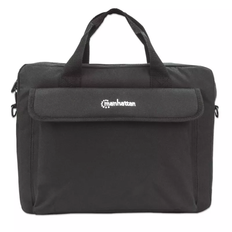 Manhattan London Laptoptasche 14,1 Zoll, Toploader, Schwarz, LOW COST, Zubehörfach, Schultergurt (abnehmbar), Notebook-Hülle, Drei Jahre Garantie