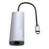 Manhattan USB-C Dock/Hub mit Kartenleser, Anschlüsse (x5): Ethernet, HDMI, USB-A (x2) und USB-C, mit Power Delivery (PD) 100 W – benötigt externes USB-C-Ladegerät (nicht im Lieferumfang). USB-betrieben (kein externes Netzteil erforderlich), wenn PD nicht verwendet wird