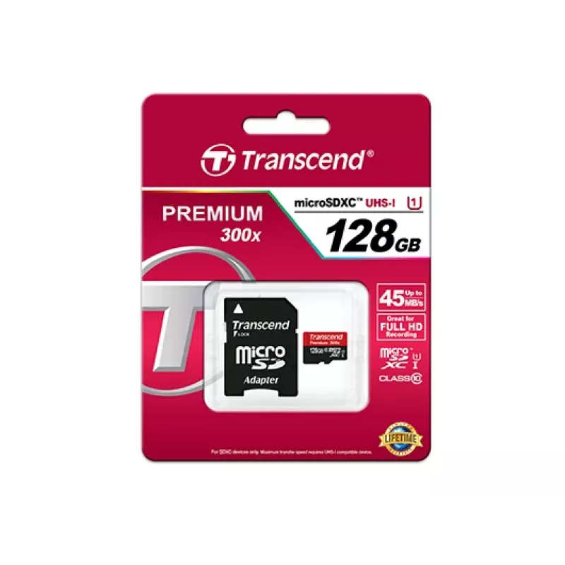 TRANSCEND 128GB Micro SDHC Class 10 UHS-1 mit Adapter