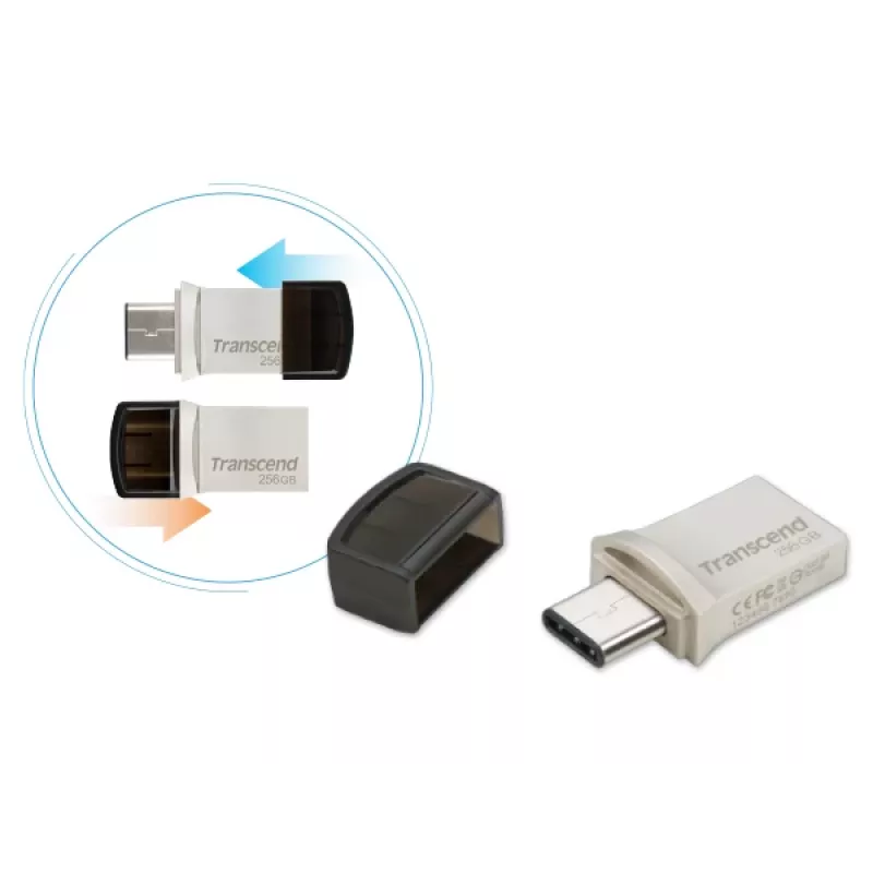 TRANSCEND Jetflash 890 - 256GB USB-Stick - USB 3.1 / Typ C