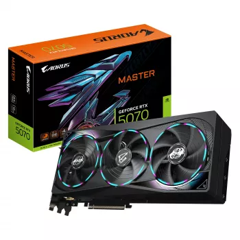 GIGABYTE AORUS GeForce RTX 5070 MASTER 12G Grafikkarte - 12GB GDDR7, 192bit, PCI-E 5.0, 2715 MHz Kerntakt, 3 x DP 2.1a, 1 x HDMI 2.1b, NVIDIA DLSS 4, GV-N5070AORUS M-12GD