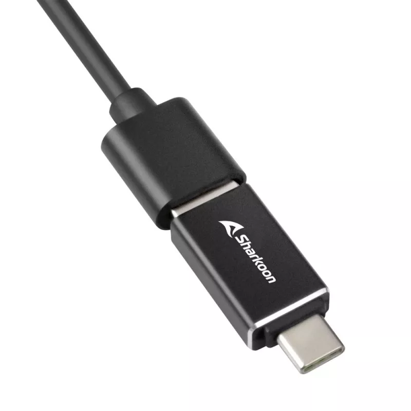 SHARKOON USB Hub - 3-Port USB 3.2 Gen 1 Alu + Ethernet Schwarz