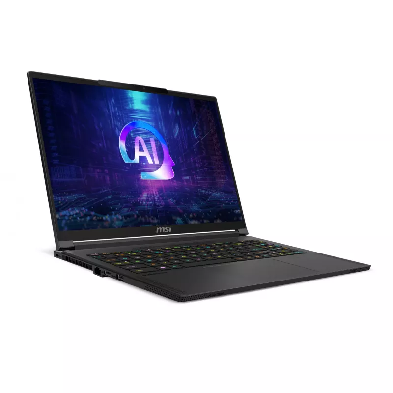 MSI Stealth A16 AI+ A3XWIG-043 AMD Ryzen AI 9 HX 370 Laptop 40,6 cm (16 Zoll) Quad HD+ 32 GB LPDDR5x-SDRAM 2 TB SSD NVIDIA GeForce RTX 5080 Wi-Fi 7 (802.11be) Windows 11 Home Schwarz