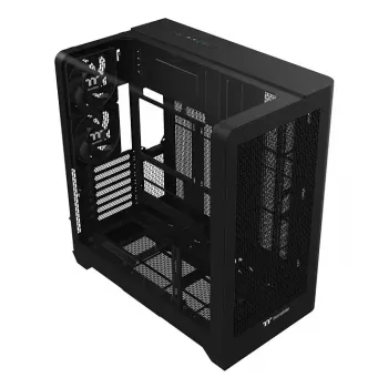 PC-Gehäuse Thermaltake View 390 Air Midi Tower — Schwarz, unterstützt PS2-Netzteile, 3,5-Zoll-HDDs, 2,5-Zoll-SSDs, bis zu 200-mm-Frontlüfter