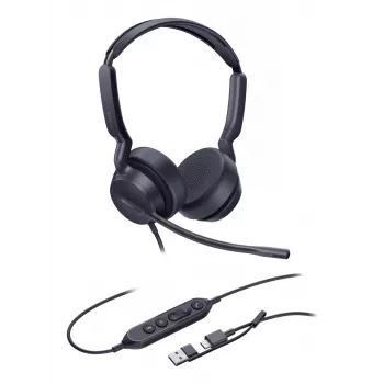 Yealink UH42 Dual UC USB-C/A Headset, Kabelgebunden, Anrufe/Musik, 20 - 20000 Hz, 160 g, Headset, Schwarz