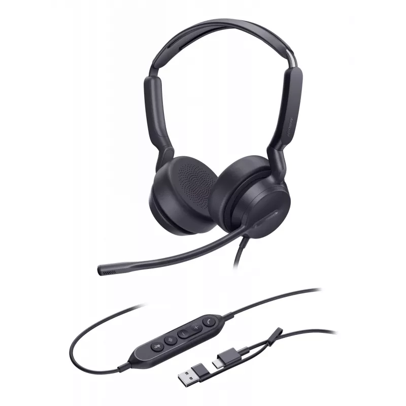 Yealink UH42 Dual UC USB-C/A Headset, Kabelgebunden, Anrufe/Musik, 20 - 20000 Hz, 160 g, Headset, Schwarz