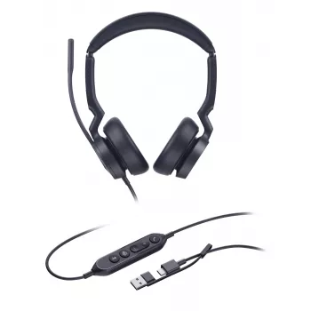 Yealink UH46 Dual Teams USB-C/A Headset, Kabelgebunden, 20 - 20000 Hz, Büro/Callcenter, 166 g, Headset, Schwarz