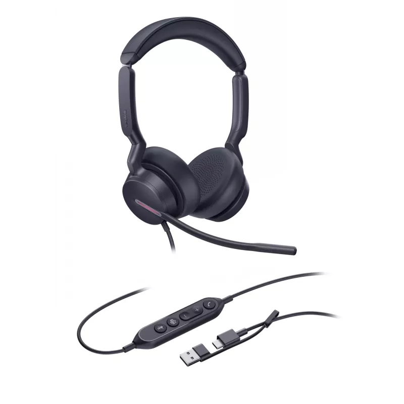Yealink UH46 Dual Teams USB-C/A Headset, Kabelgebunden, 20 - 20000 Hz, Büro/Callcenter, 166 g, Headset, Schwarz