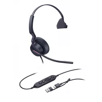 Yealink UH46 Mono Teams USB-C/A Headset, Kabelgebunden, 20 - 20000 Hz, Büro/Callcenter, 127 g, Headset, Schwarz