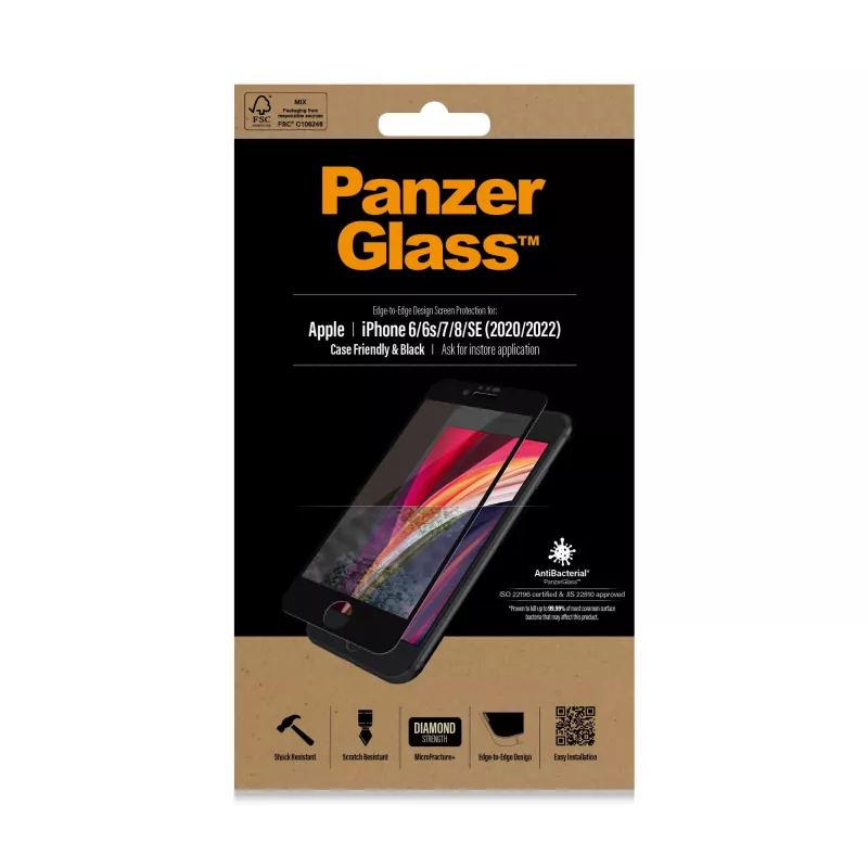 PanzerGlass® Displayschutz iPhone 8 | 7 | 6s | 6 | SE (2020/2022) | Edge-to-Edge