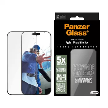 PanzerGlass ® Keramik-Displayschutz iPhone 16 Pro Max | Ultra-Wide Fit mit EasyAligner