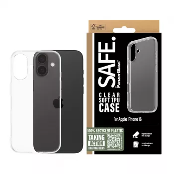 PanzerGlass SAFE. by ® TPU-Hülle, transparent, iPhone 16