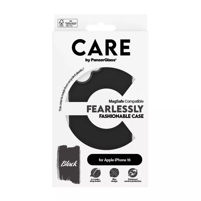 PanzerGlass CARE™ by ® Hülle Schwarz mit MagSafe iPhone 16