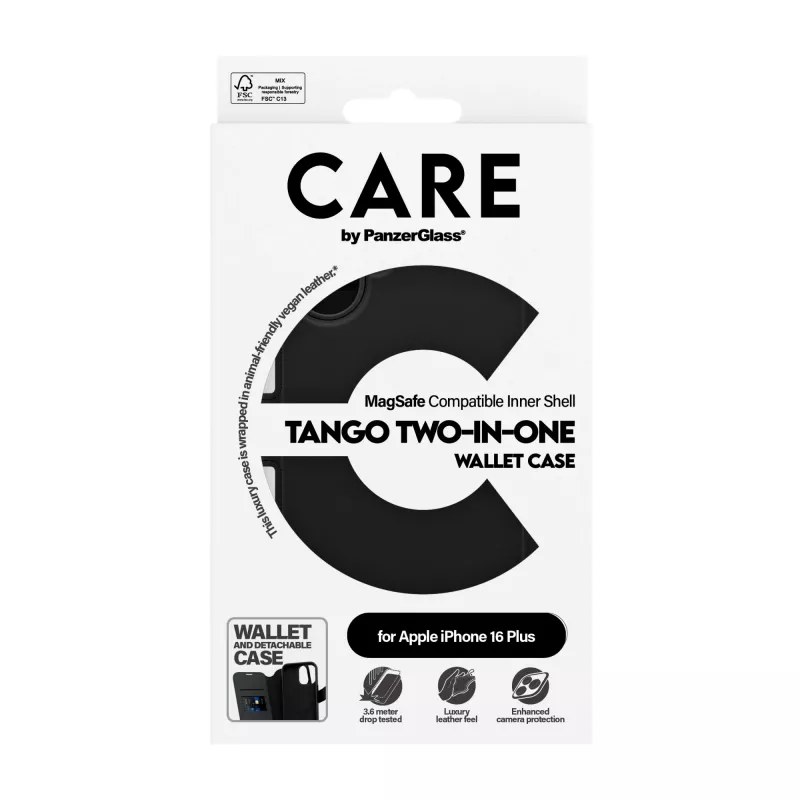 PanzerGlass CARE™ by ® Tango 2-in-1 Wallet Case w. MagSafe iPhone 16 Plus
