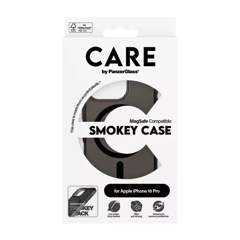 Cover PanzerGlass CARE by Flagship Case Urban Combat Smokey w. Schwarz MagSafe iPhone '24 6.3 inch Pro