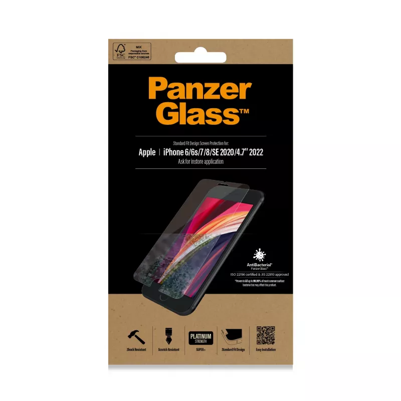 PanzerGlass ® Displayschutz iPhone 8 | 7 | 6s | 6 | SE (2020/2022) | Standard Fit