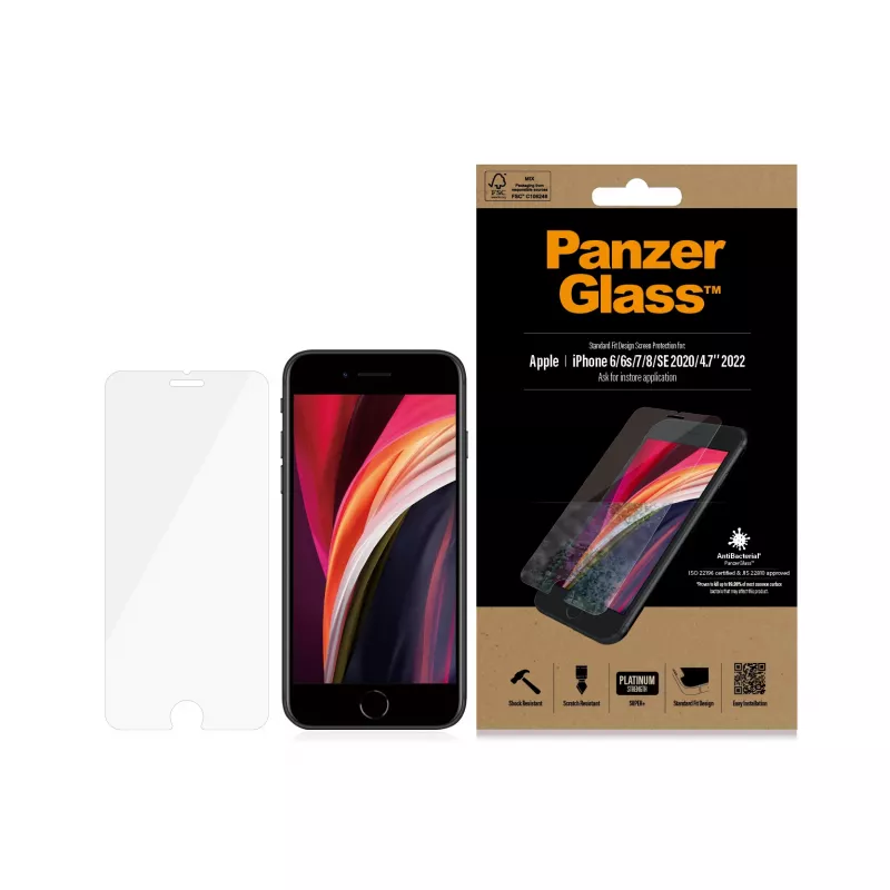 PanzerGlass ® Displayschutz iPhone 8 | 7 | 6s | 6 | SE (2020/2022) | Standard Fit
