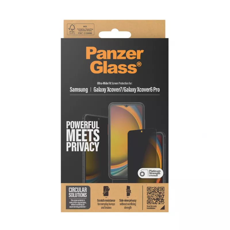 PanzerGlass ® Privacy Screen Protector Samsung Galaxy Xcover7 Pro | Xcover7 | Xcover6 Pro | Ultra-Wide Fit