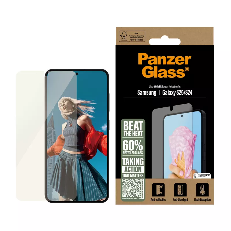 PanzerGlass ® All-in-One Screen Protector Samsung Galaxy S25 | S24 | Ultra Wide Fit