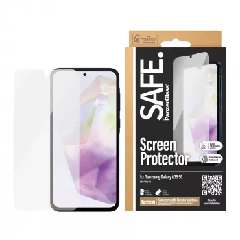 PanzerGlass SAFE. by ® Displayschutz Samsung Galaxy A35 5G | Ultra-Wide Fit mit EasyAligner