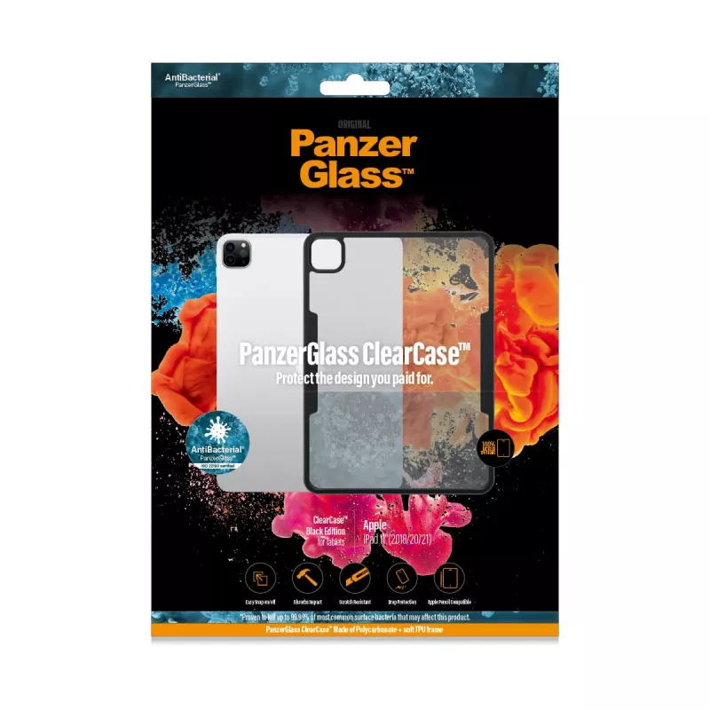 PanzerGlass ® ClearCase™ iPad Pro 11″ (2018, 2020-2022), Cover, Apple, Apple - iPad Pro 11″, 27,9 cm (11 Zoll), Schwarz