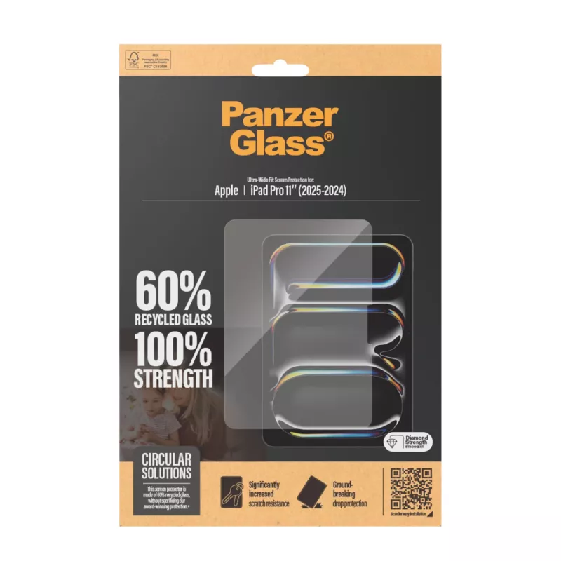 PanzerGlass® Displayschutzfolie iPad Pro 11'' (2024-2025) | Ultra-Wide Fit