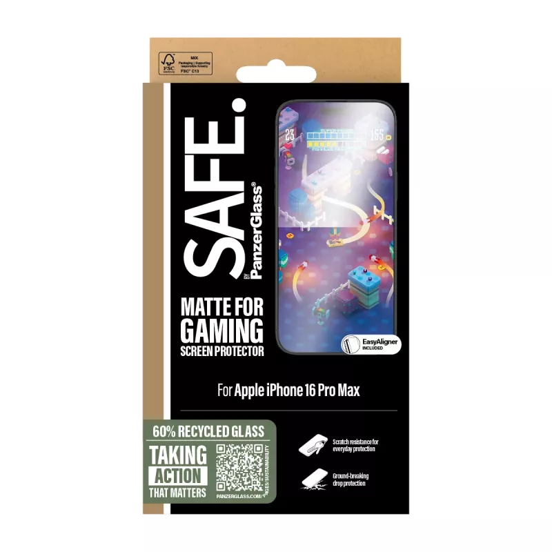 PanzerGlass SAFE. by ® Gaming Displayschutz iPhone 16 Pro Max | Ultra‑Wide Fit