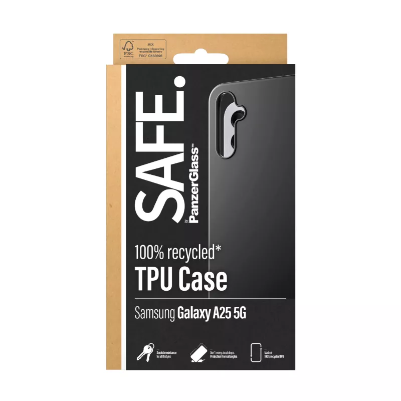PanzerGlass SAFE. by ® TPU Hülle Samsung Galaxy A25 5G | Schwarz