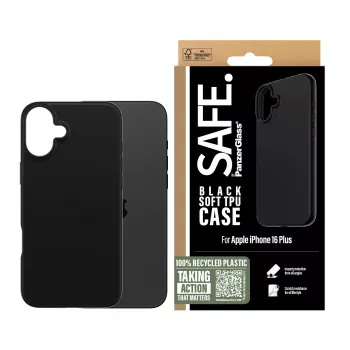 PanzerGlass SAFE. by ® TPU Case Schwarz iPhone 16 Plus