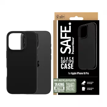 PanzerGlass SAFE. by ® TPU Case Schwarz iPhone 16 Pro, Cover, Apple, Apple - iPhone 16 Pro, Schwarz