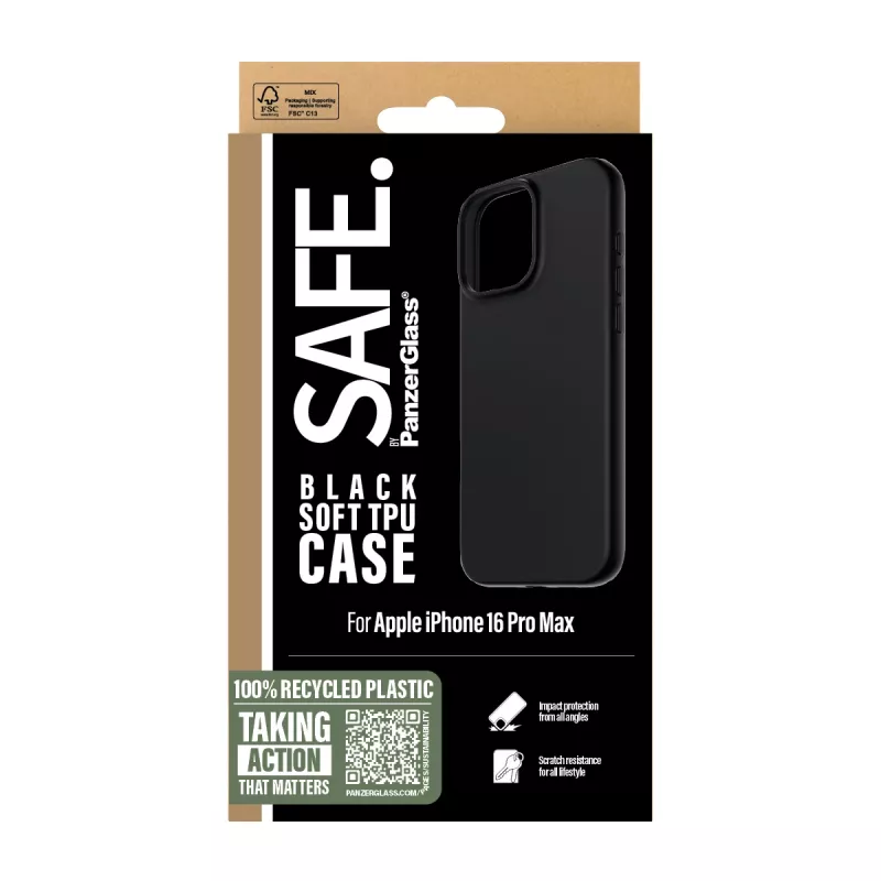 PanzerGlass SAFE. by ® TPU Case Schwarz iPhone 16 Pro Max
