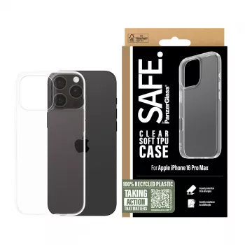 PanzerGlass SAFE. by ® TPU Hülle Transparent iPhone 16 Pro Max