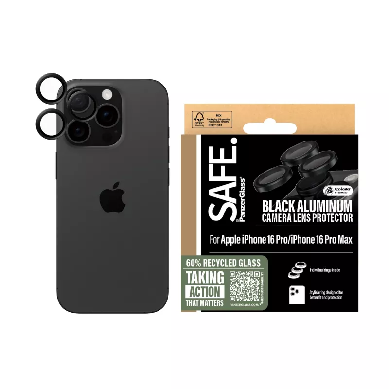 PanzerGlass SAFE. by ® Kameraobjektivschutz Schwarz iPhone iPhone 16 Pro | 16 Pro Max