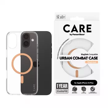 PanzerGlass CARE™ by ® Urban Combat Hülle transparent mit Peachy MagSafe iPhone 16 Plus