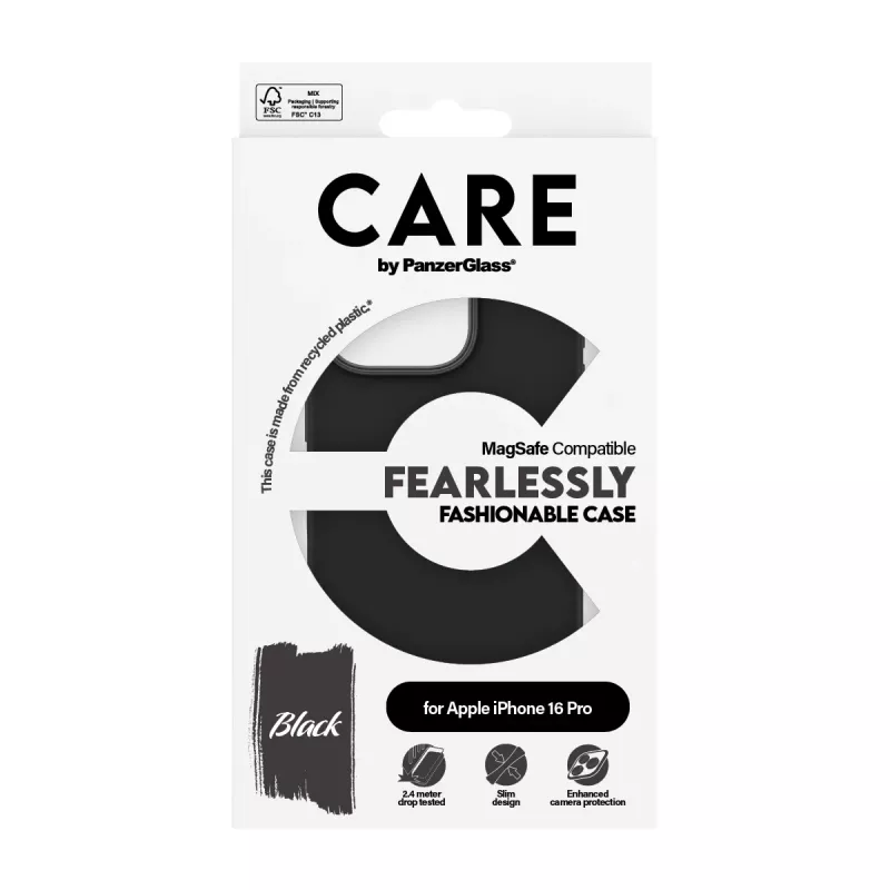 PanzerGlass CARE™ by ® Case Schwarz mit MagSafe iPhone 16 Pro