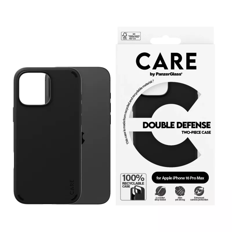 Cover PanzerGlass CARE by ® Feature Case Double Defense Schwarz iPhone '24 6.9 inch Pro